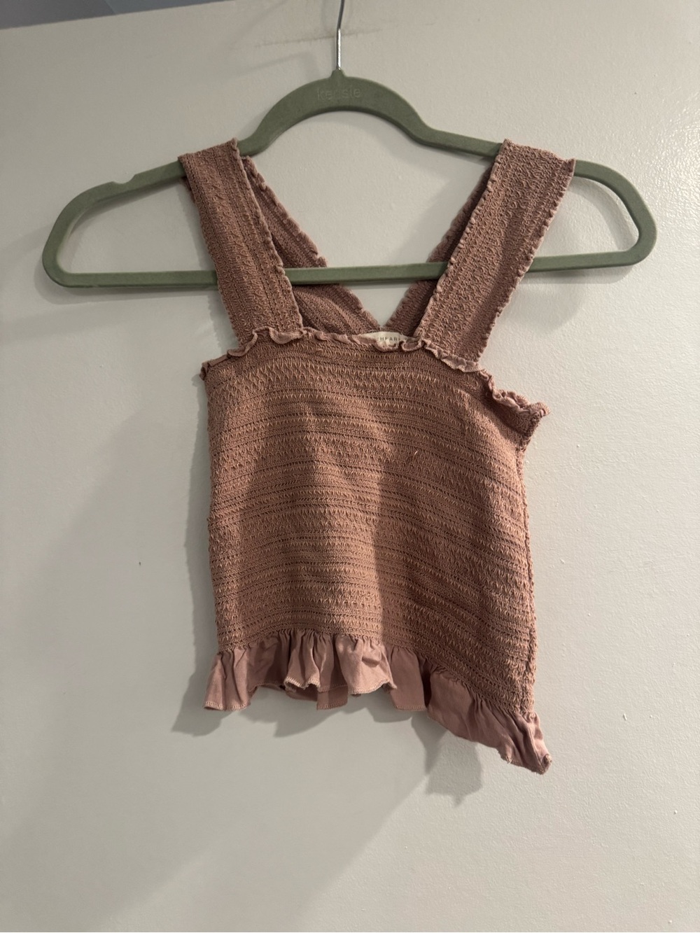 LA Hearts Dusty Rose Smocked Ruffle Tank Top Women’s Small